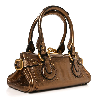 Chloe Metallic Calfskin Small Paddington Satchel Golden Brown 3 of 9