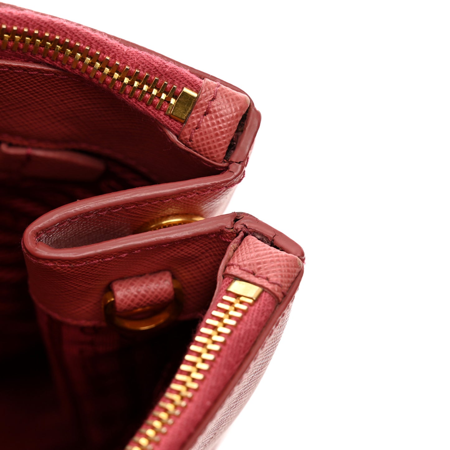 Saffiano Lux Colorblock Medium Galleria Double Zip Tote Peonia