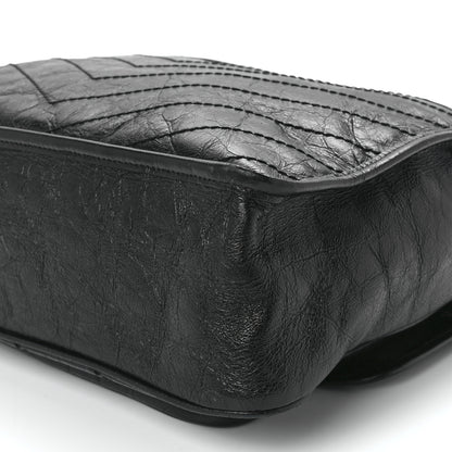 Saint Laurent Crinkled Calfskin Matelasse Monogram Large Niki Chain Satchel Black 12 of 12