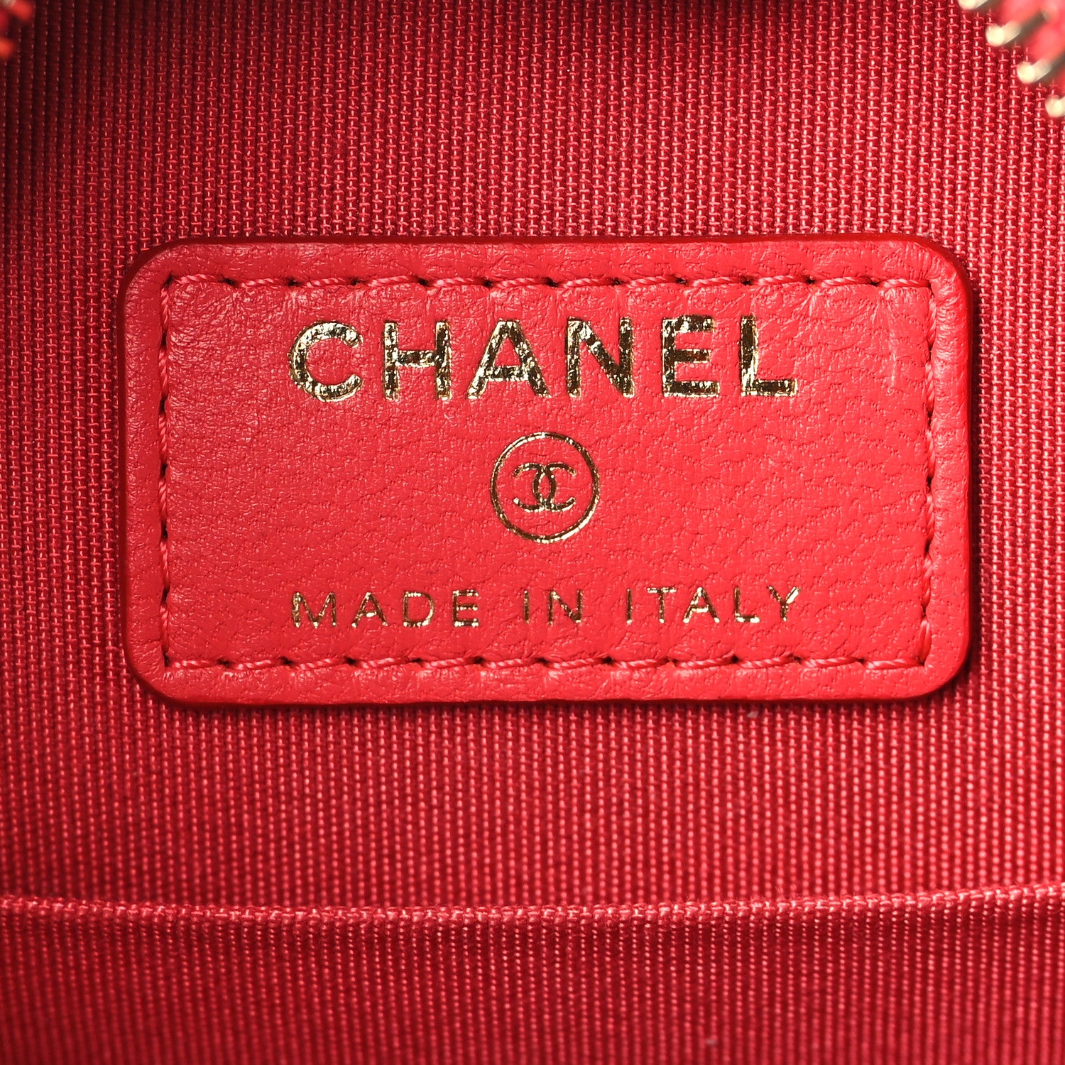 Chanel Lambskin Quilted Round Clutch With Chain Red 6 of 9
