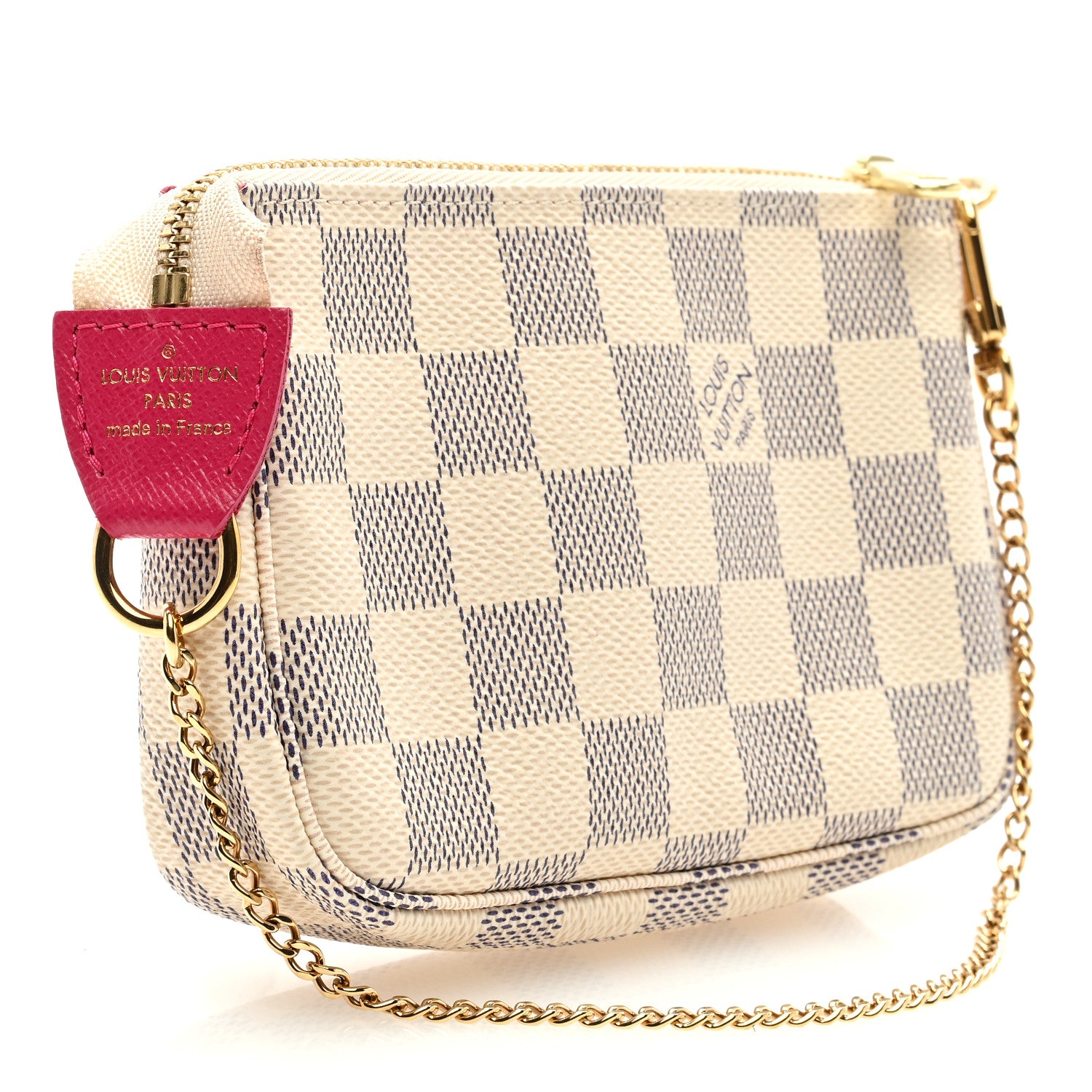 Louis Vuitton Damier Azur 2021 Christmas Animation Hollywood Mini Pochette Accessories Fuchsia 3 of 8