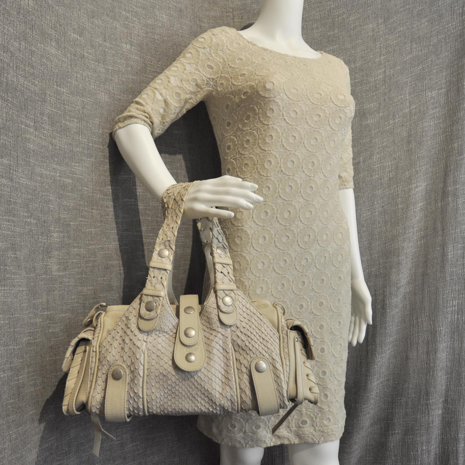 Chloe Python Silverado Shoulder Bag Sable 2 of 10