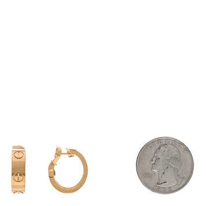 Cartier 18K Yellow Gold 5.5mm LOVE French Clip Hoop Earrings 2 of 5