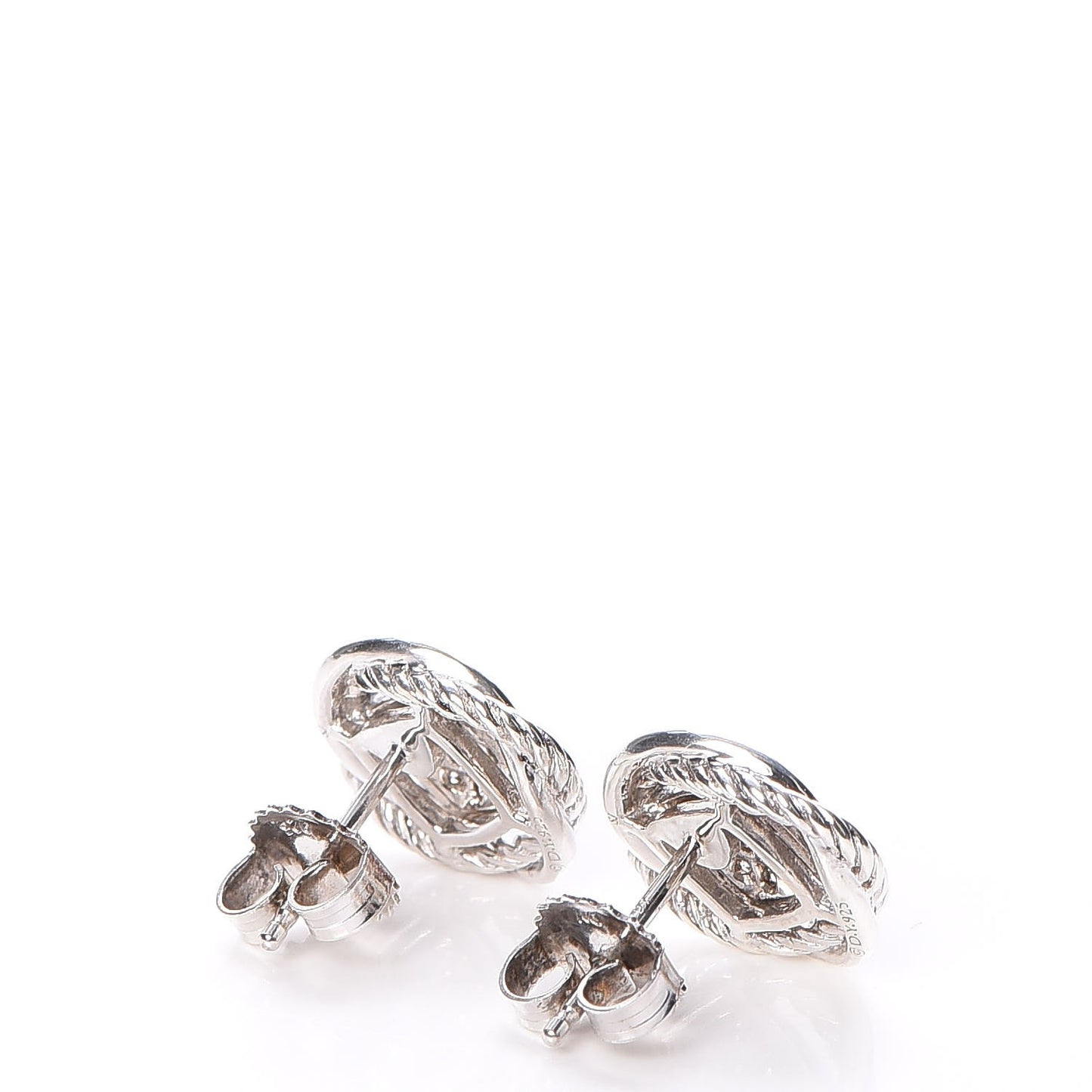 Sterling Silver Diamond 13mm Infinity Earrings