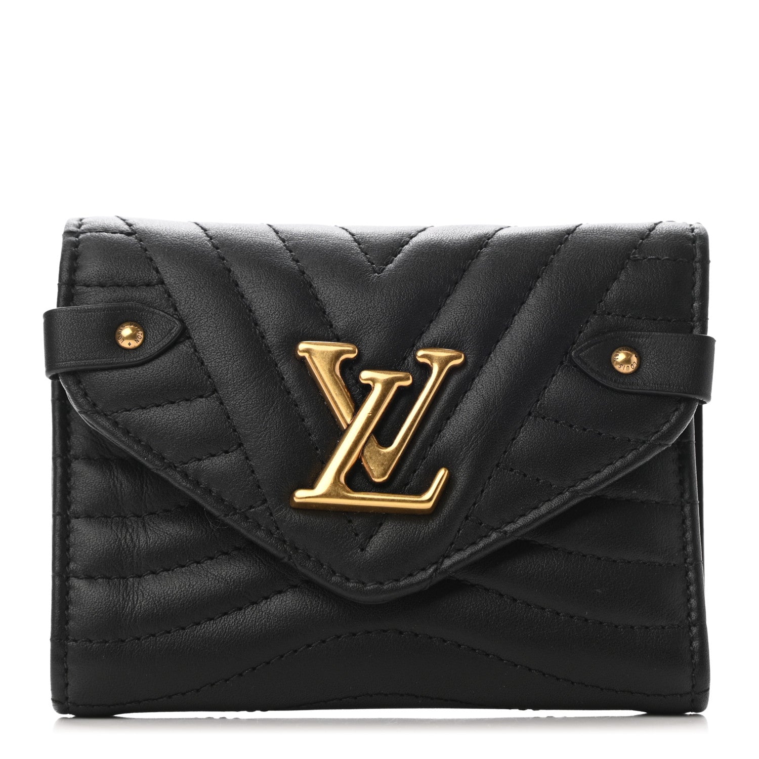 Louis Vuitton Calfskin New Wave Compact Wallet Black 1 of 7
