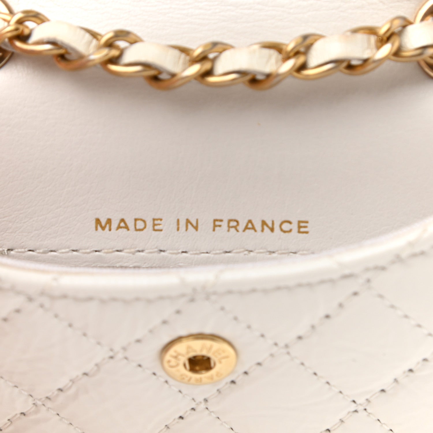 Chanel Shiny Aged Calfskin Quilted Waist Belt Bag White 7 of 9
