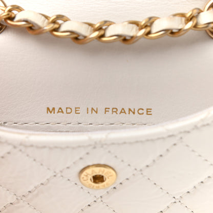 Chanel Shiny Aged Calfskin Quilted Waist Belt Bag White 7 of 9