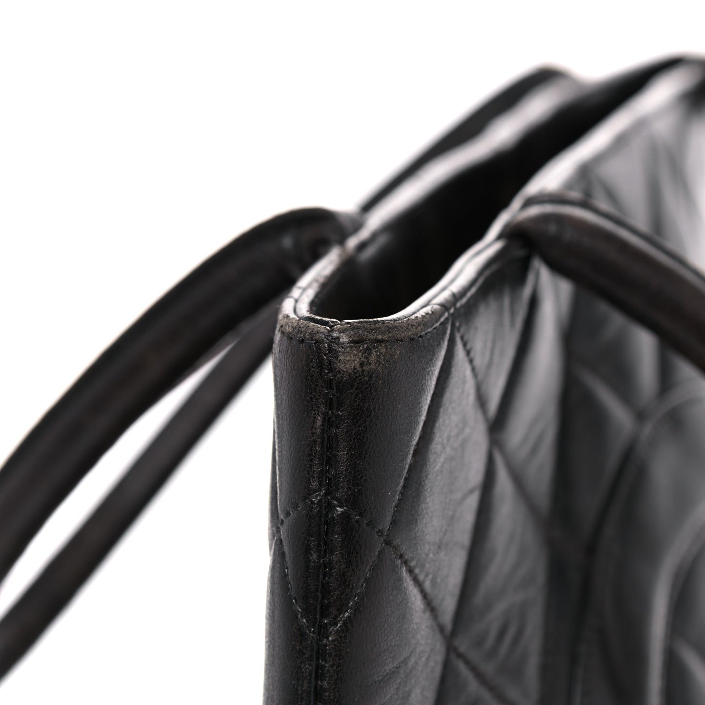 Lambskin Quilted Medallion Tote Black