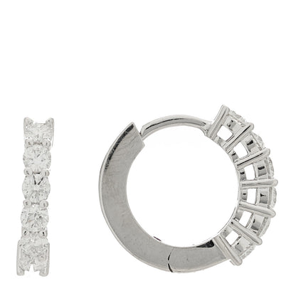 Roberto Coin 18K White Gold Diamond .70ct Huggie Hoop Earrings 1 of 5