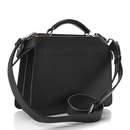 Fendi Cuoio Romano Vitello Cover Glazed Fabric Bi-Color FF 1974 Mini Peekaboo I SEE U Satchel Black Mimosa Tobacco Moro 4 of 10