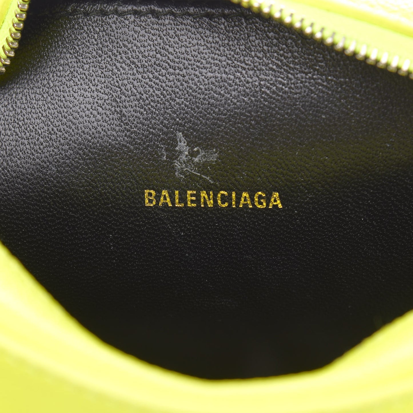 Signature Grained Calfskin Logo XS Ville Camera Bag Acid Green Black