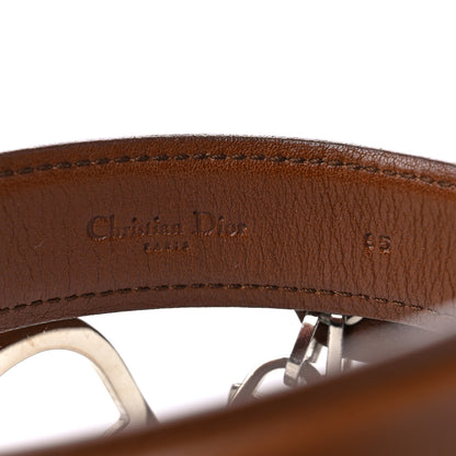 Christian Dior Calfskin Stitched CD Belt 95 38 Brown 3 of 7