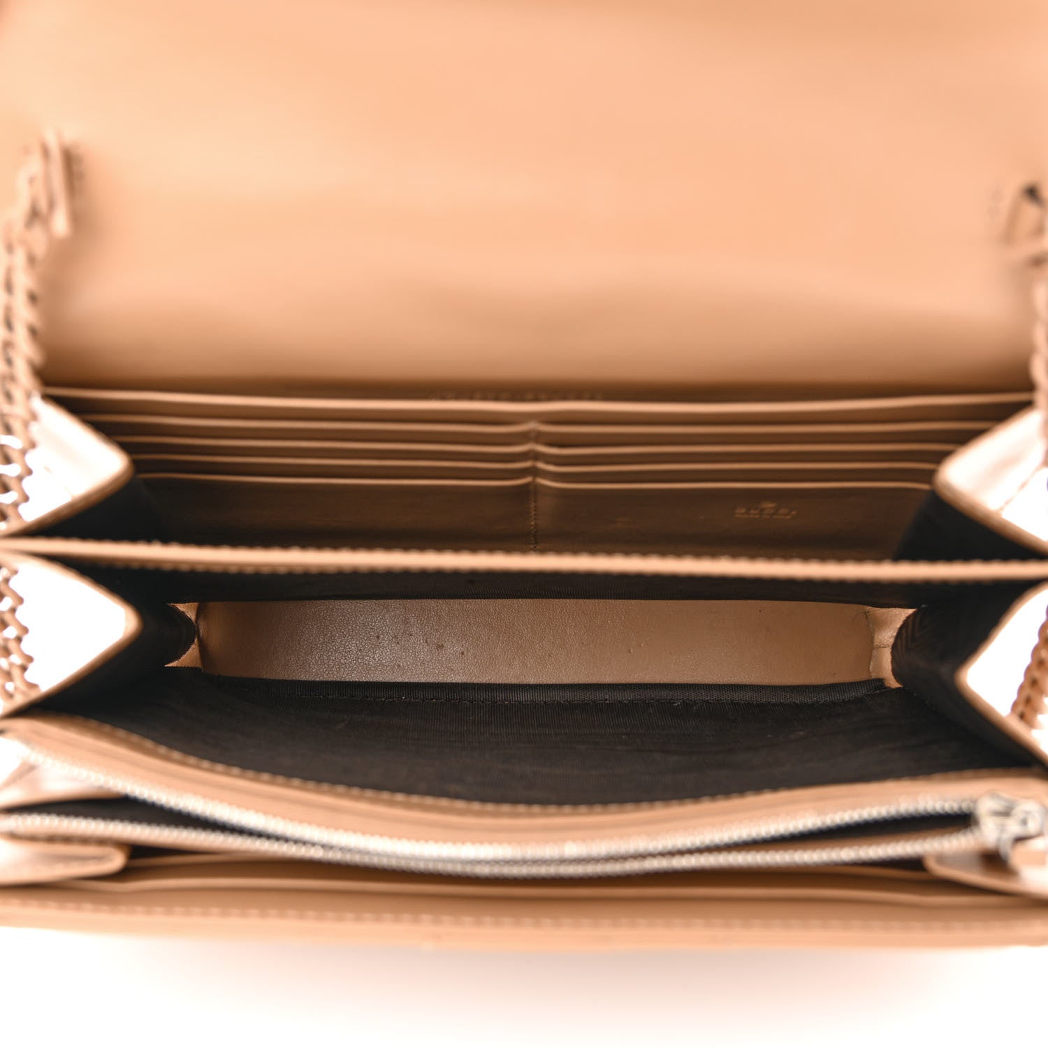 Gucci Calfskin Matelasse Monochrome GG Marmont Chain Wallet Camelia 5 of 14