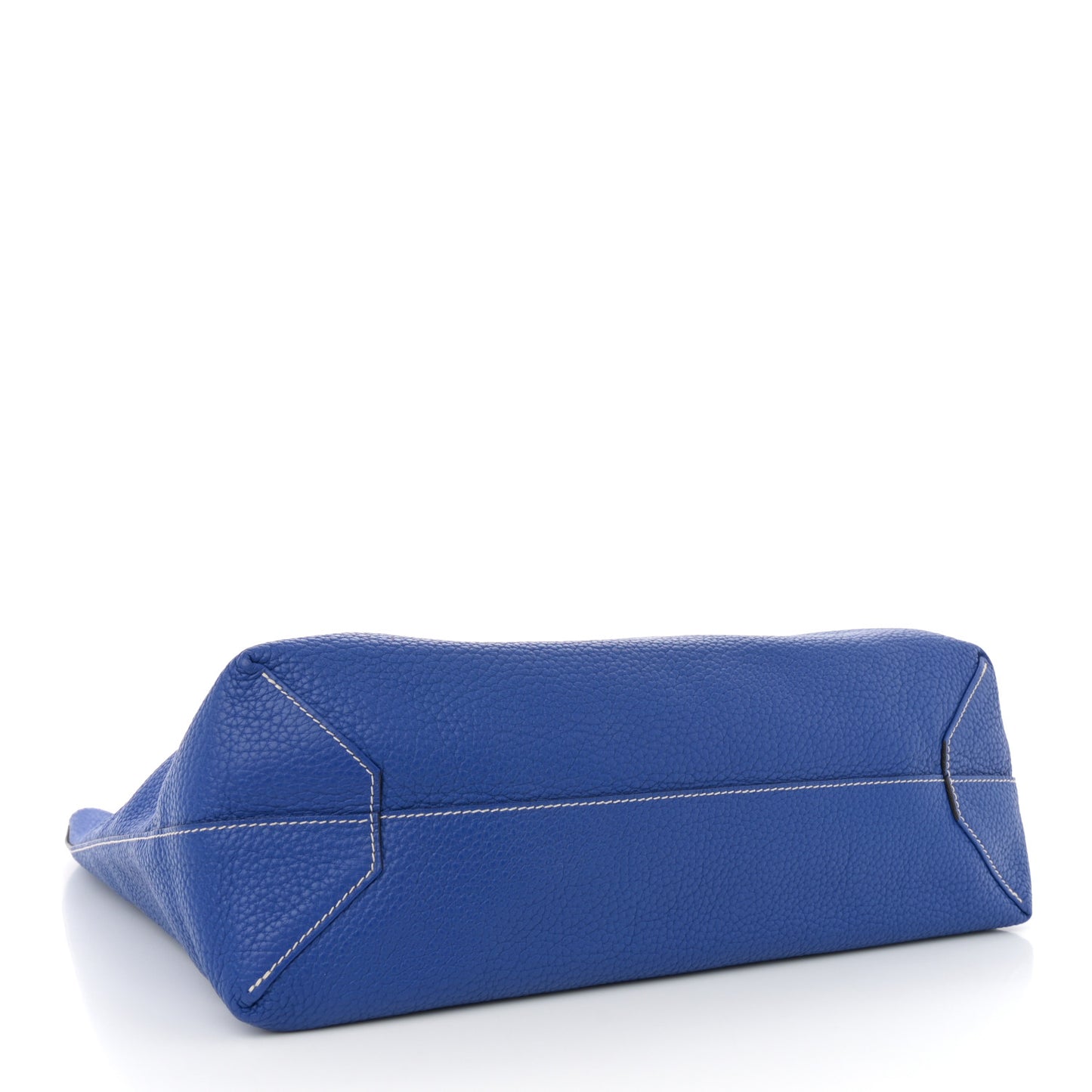 Taurillon Clemence Double Sens 36 Reversible Tote Etain Bleu Electrique
