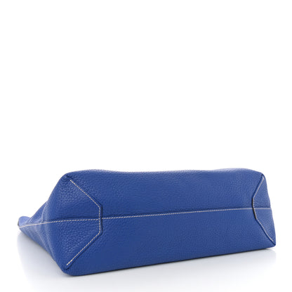 Hermes Taurillon Clemence Double Sens 36 Reversible Tote Etain Bleu Electrique 6 of 16