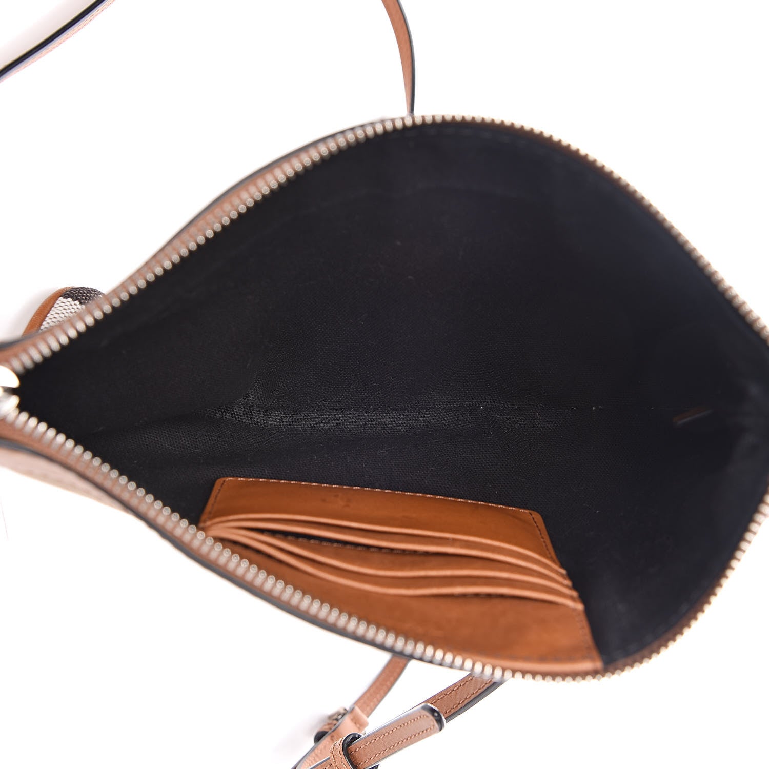 Burberry Mega Check Peyton Crossbody Clutch Bag Saddle Brown 5 of 12