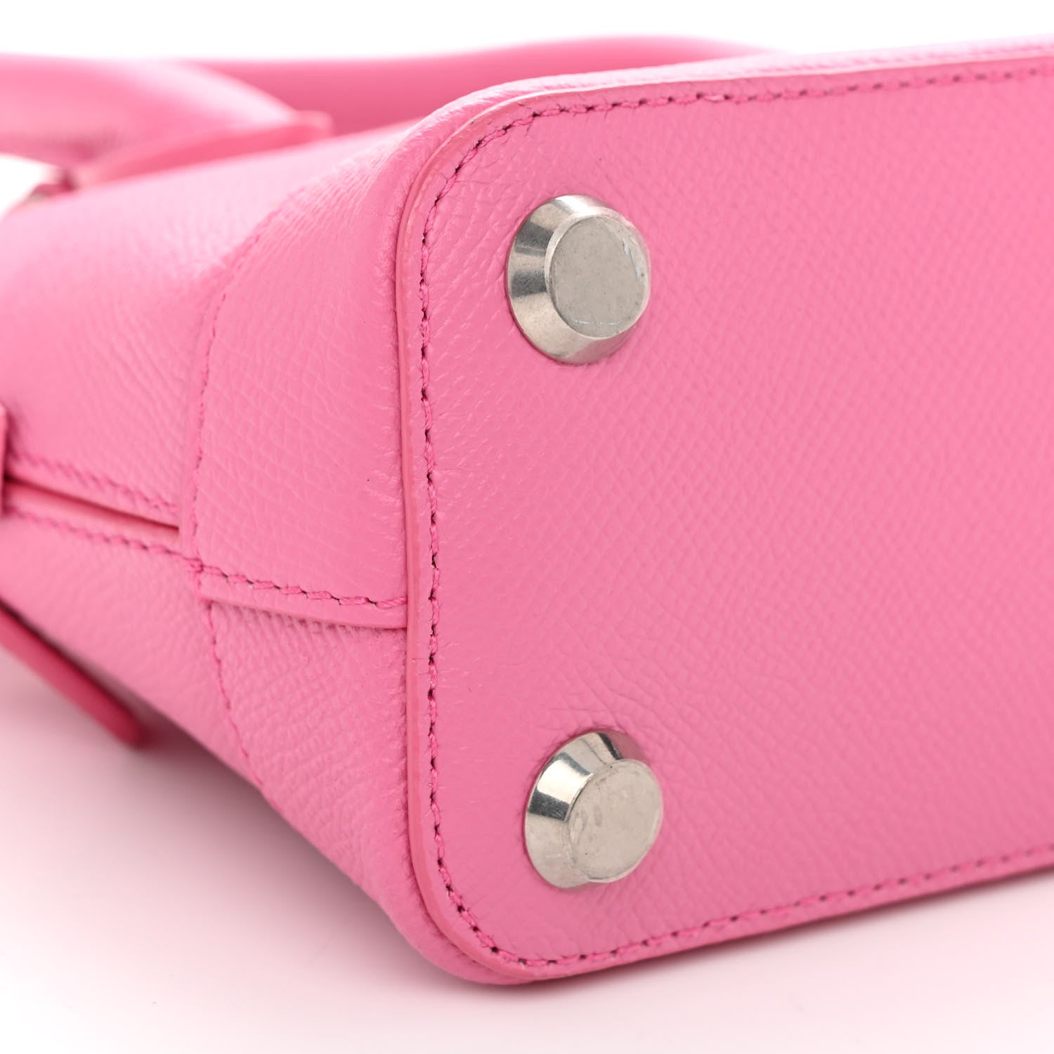 Balenciaga Signature Grained Calfskin Logo XXS Ville Top Handle Bag Rose Bubblegum Black 9 of 10