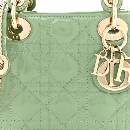 Christian Dior Patent Cannage Mini Lady Dior Mint Green 8 of 13