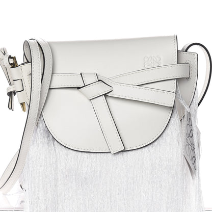 Loewe Calfskin Mini Fringe Gate Crossbody Bag White 10 of 10