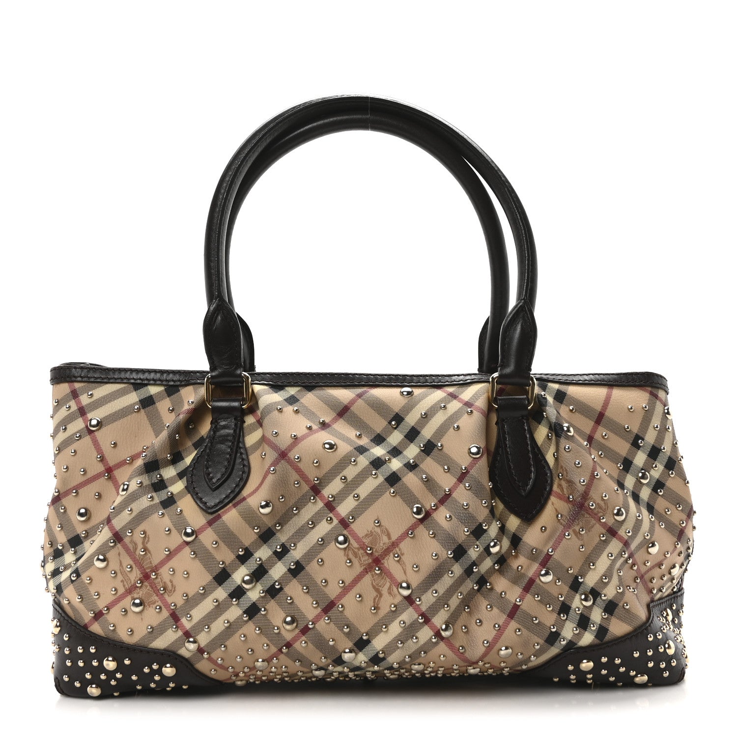 Burberry Haymarket Check Studded Hannington Satchel Bag 1 of 11