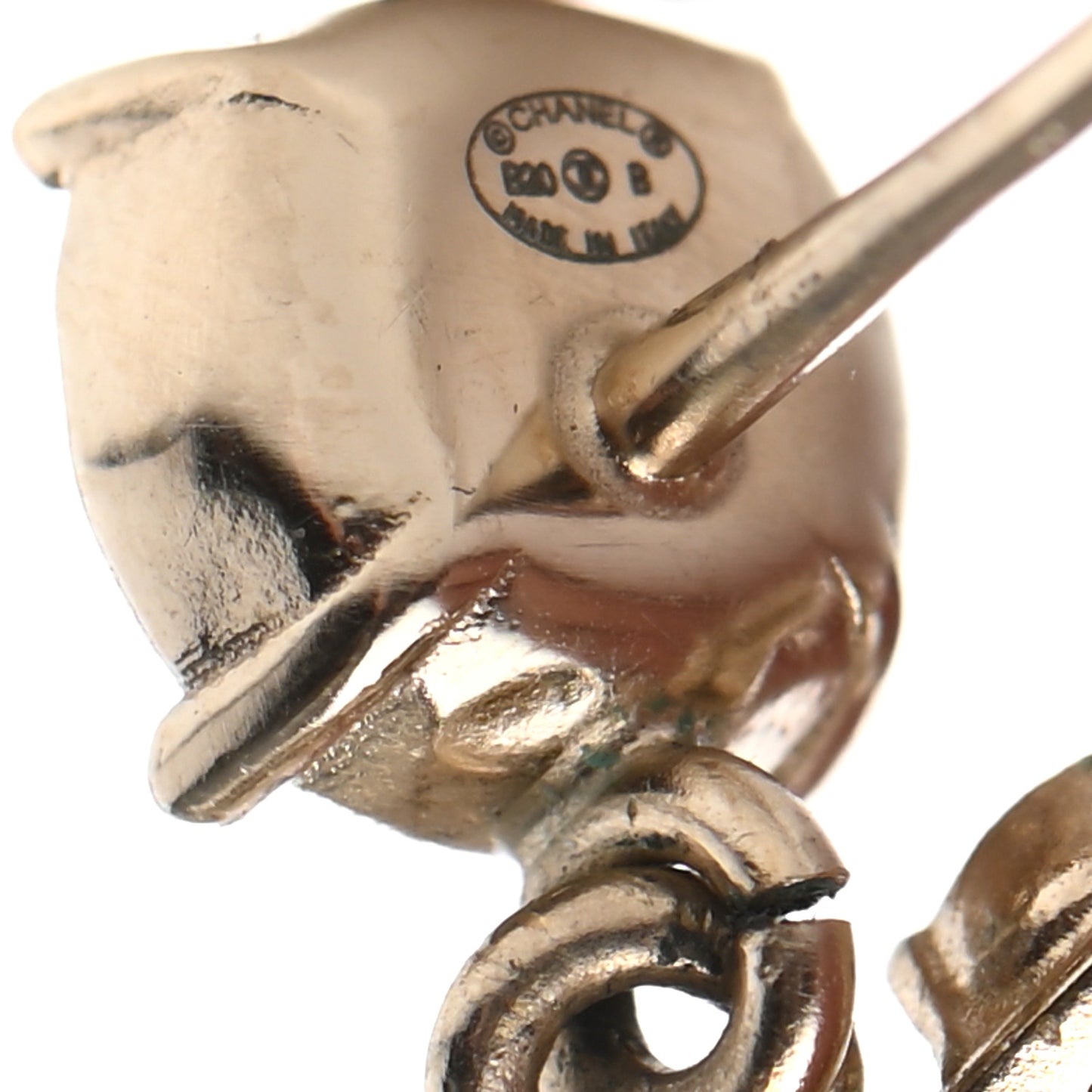 Crystal Pearl Dazzling Domino CC Drop Earrings Gold