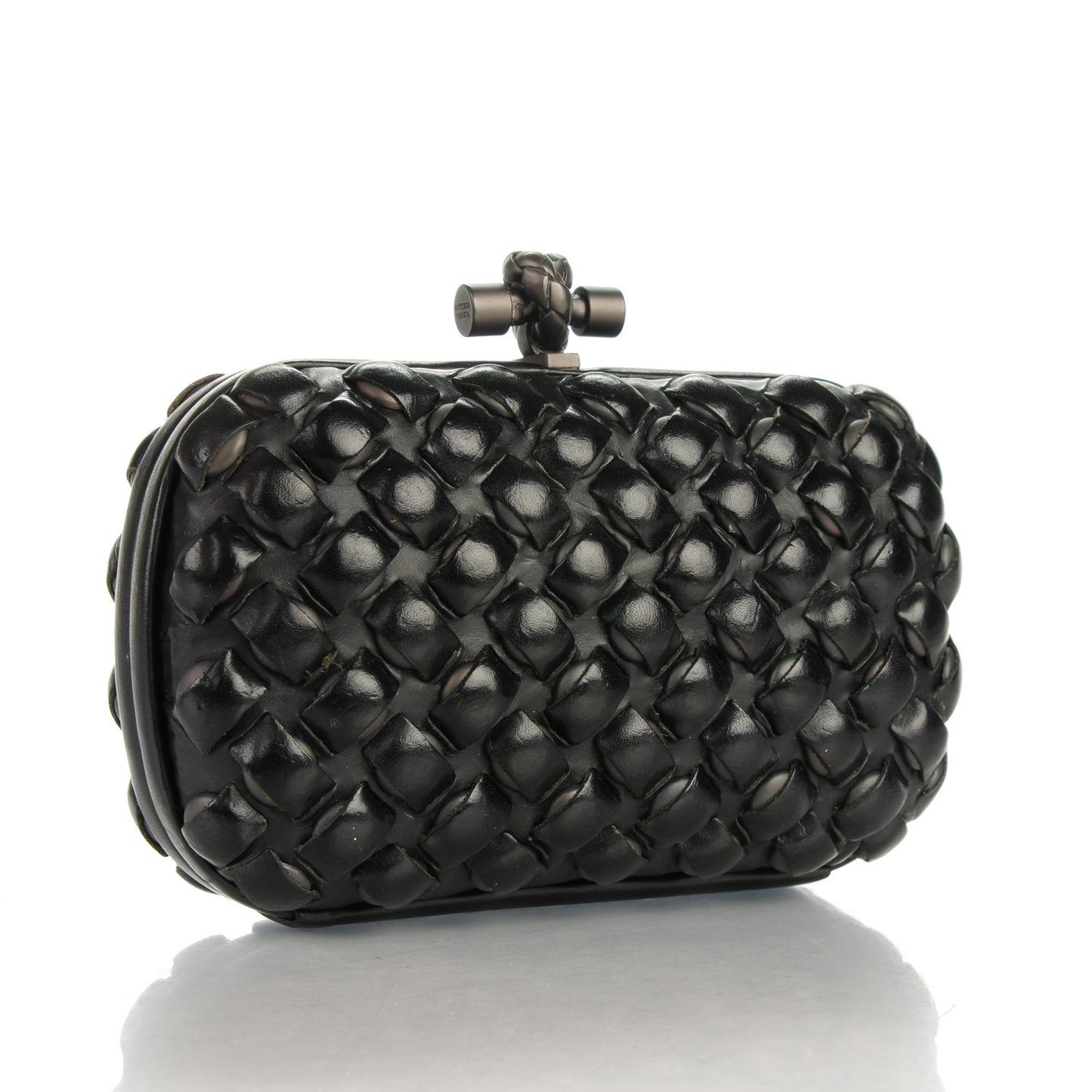 Nappa Intrecciato Knot Clutch Nero Black