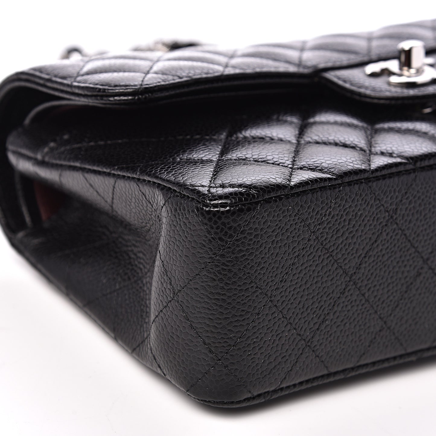 Caviar Quilted Small Double Flap Black