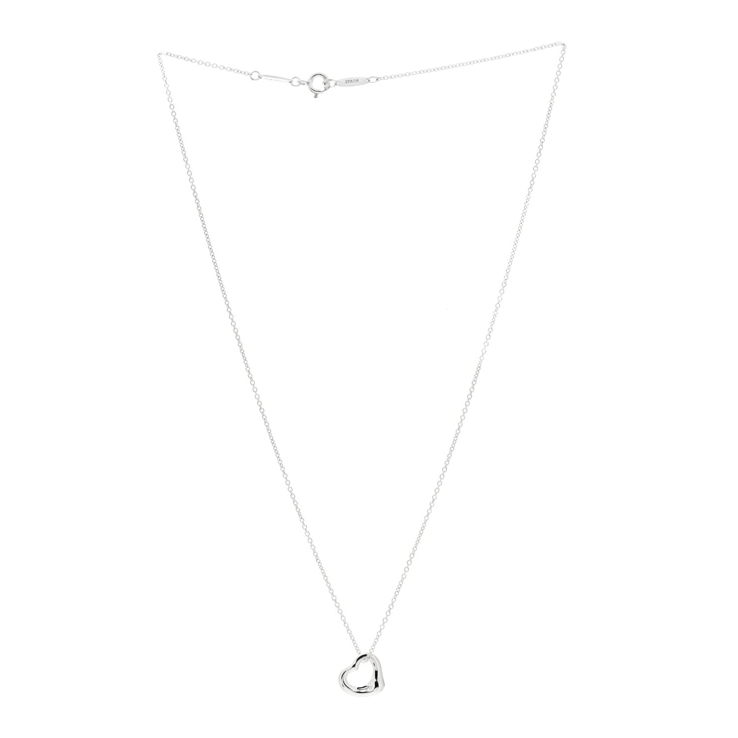 Sterling Silver 11mm Elsa Peretti Open Heart Pendant Necklace
