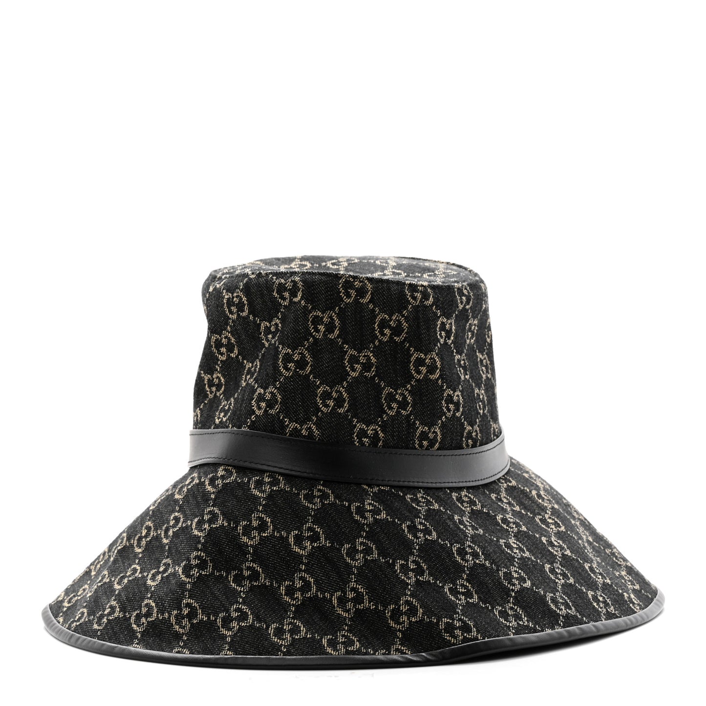 Monogram Wide Brim Hat M Black