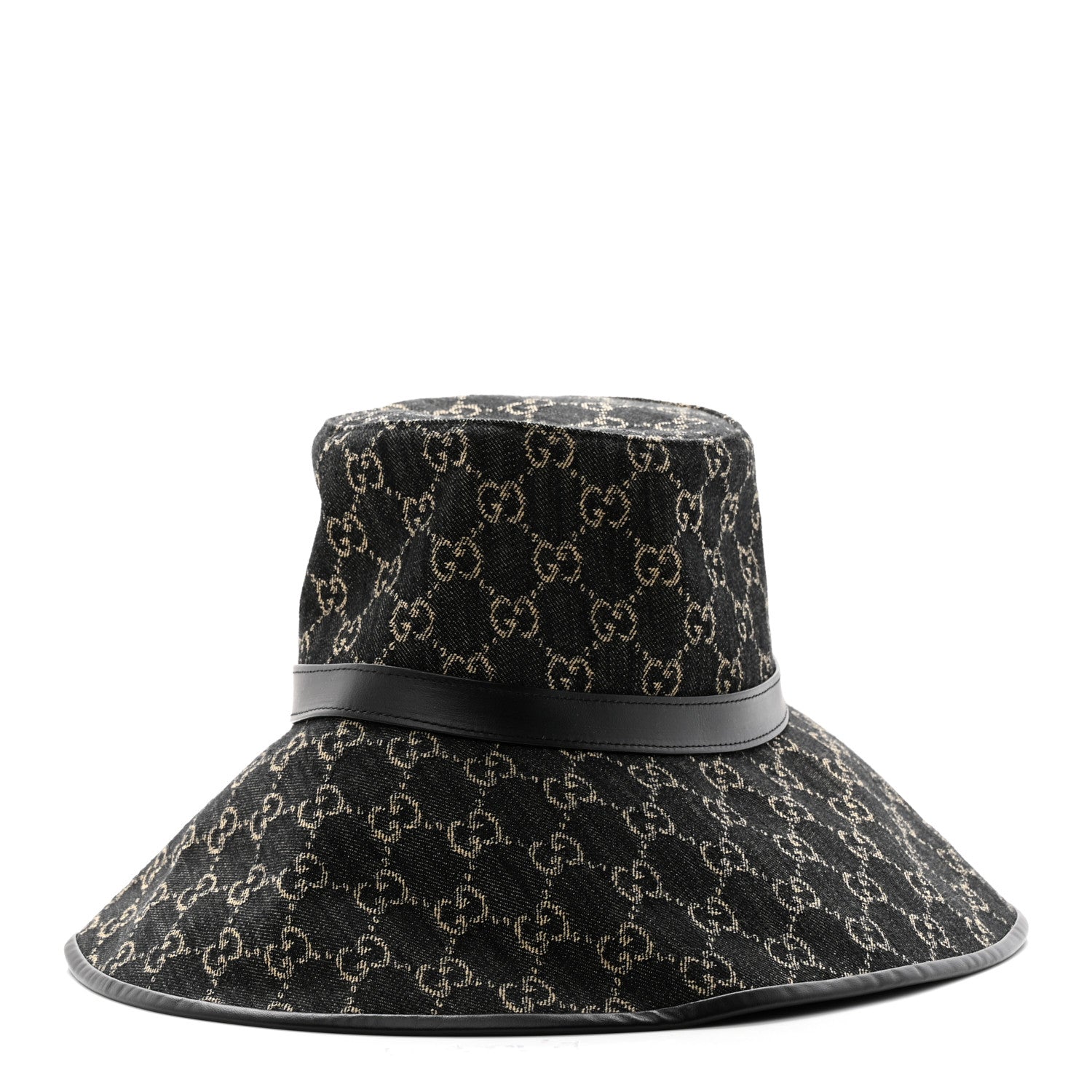 Gucci Monogram Wide Brim Hat M Black 1 of 9