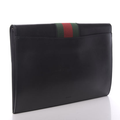 Gucci Calfskin Maxi Sylvie Clutch Black 3 of 19