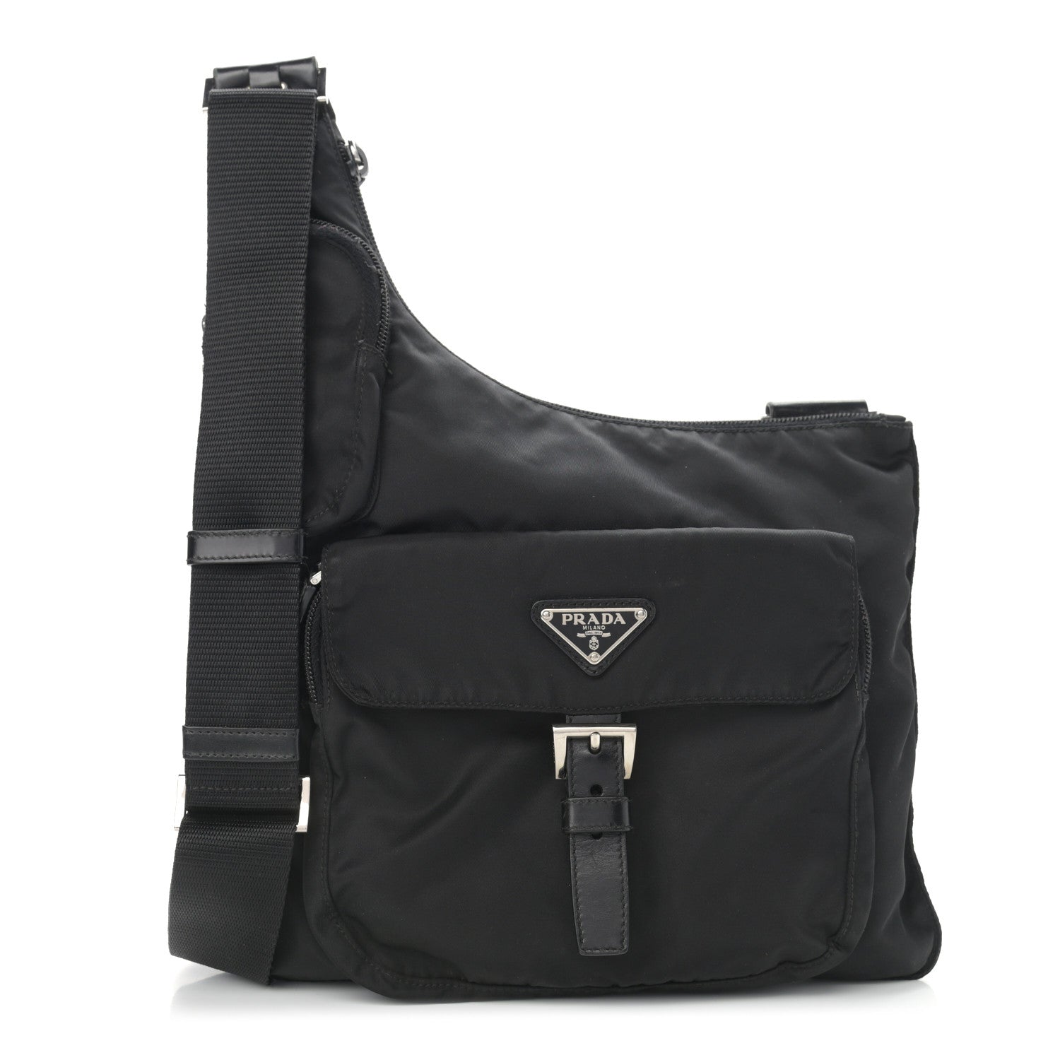 Prada Nylon Tessuto Vela Messenger Bag Black 2 of 12