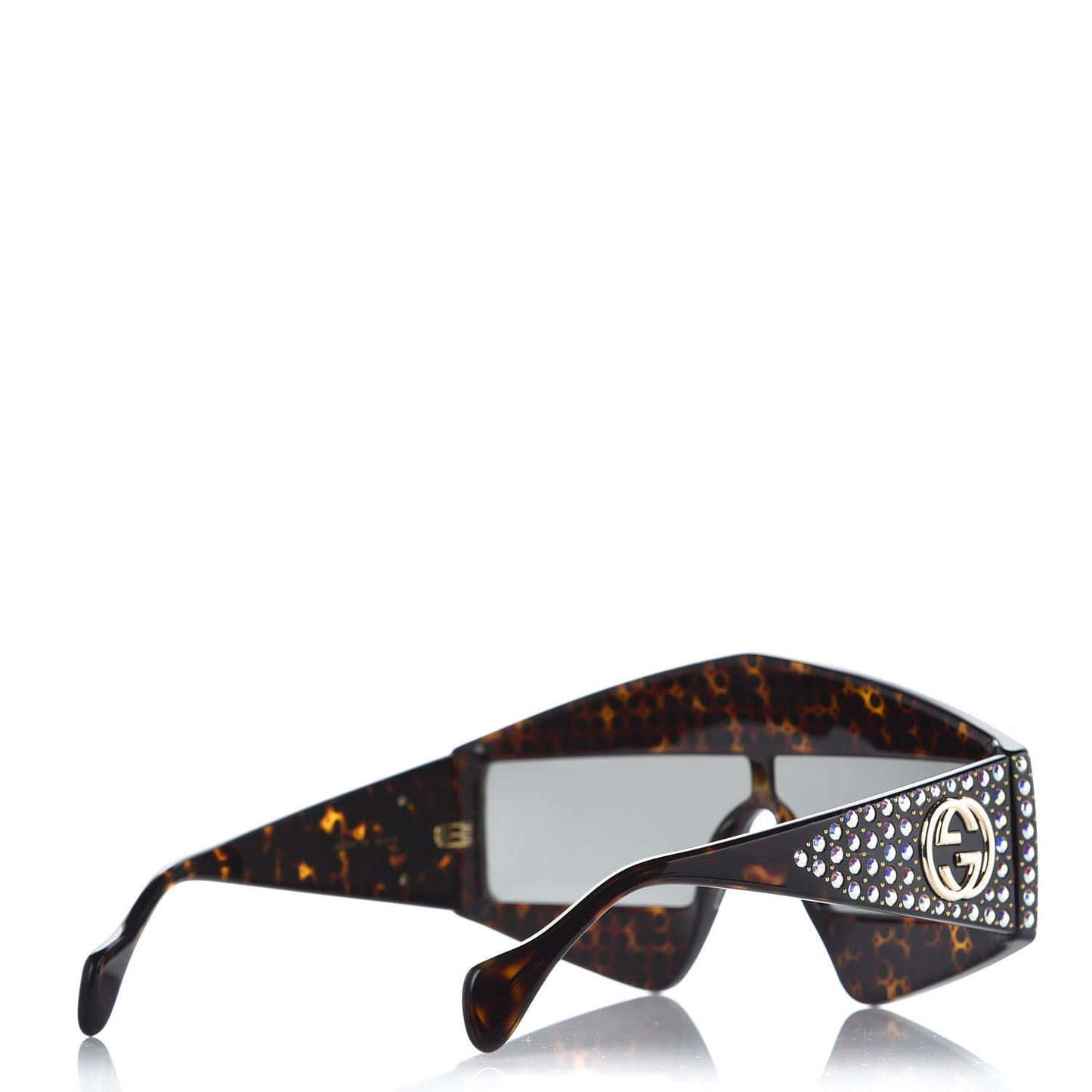Crystal Rectangular Frame Sunglasses GG0357S Tortoiseshell