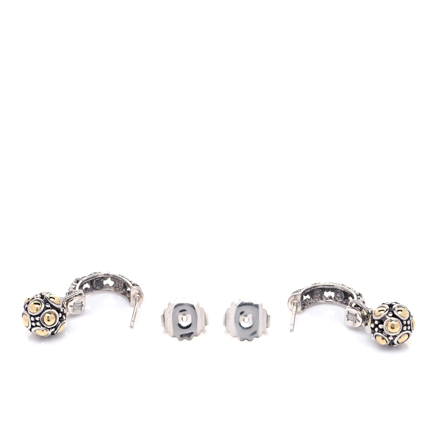Sterling Silver 18K Yellow Gold Jaisalmer Dot Hoop Earrings