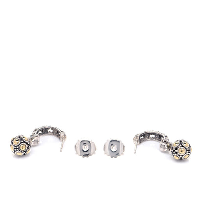 John Hardy Sterling Silver 18K Yellow Gold Jaisalmer Dot Hoop Earrings 4 of 5