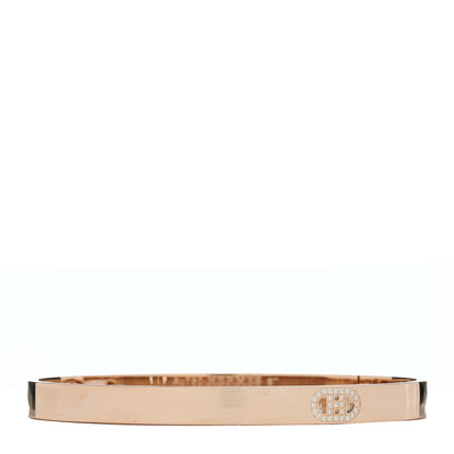 Hermes 18K Rose Gold Diamond PM H D'Ancre Bracelet ST 1 of 3