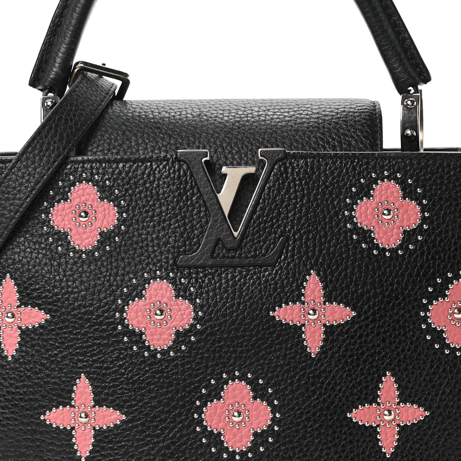 Louis Vuitton Taurillon Flowers Capucines PM Black 7 of 9