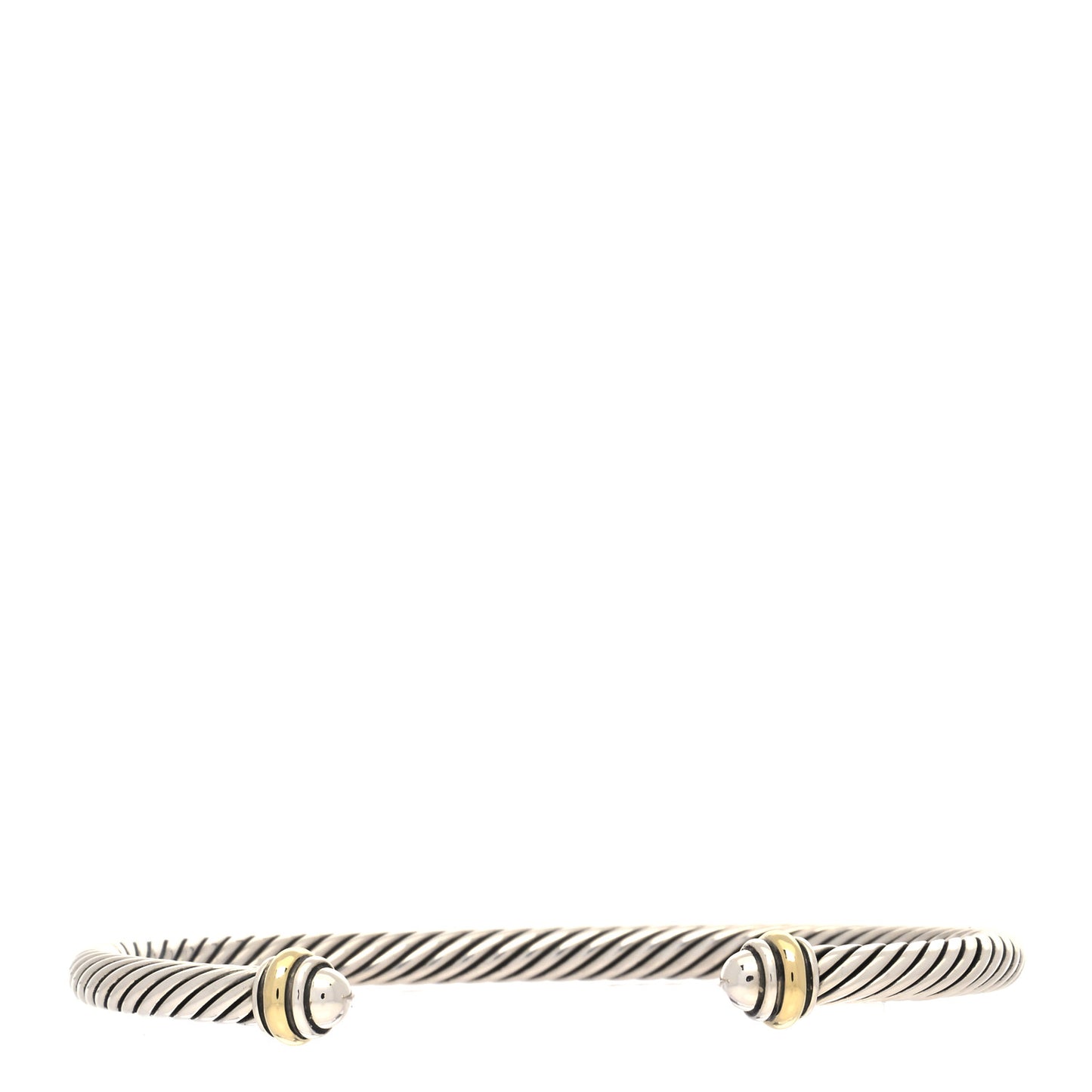 Sterling Silver 18K Yellow Gold 4mm Cable Classics Bracelet