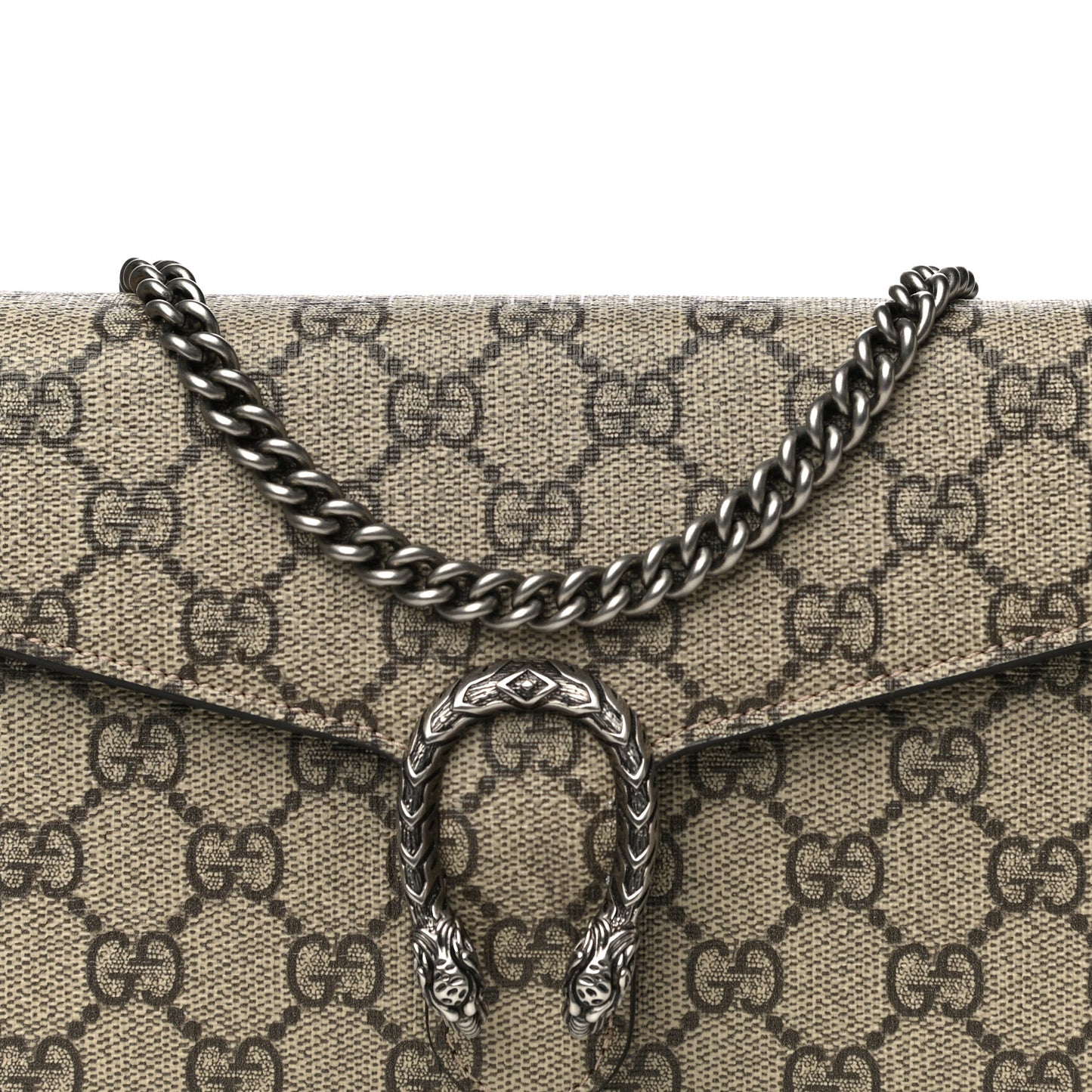 GG Supreme Monogram Mini Dionysus Chain Wallet Beige Taupe