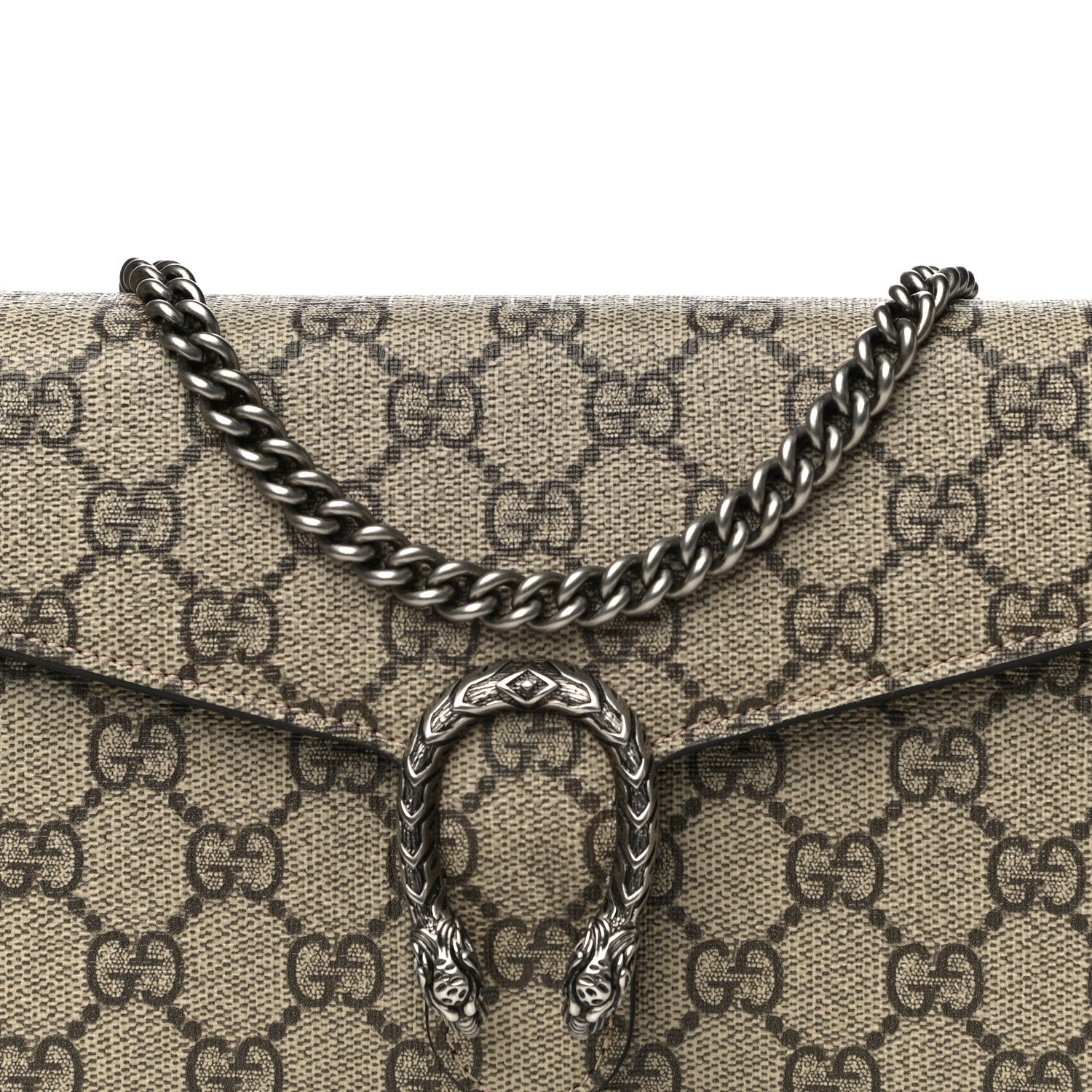 Gucci GG Supreme Monogram Mini Dionysus Chain Wallet Beige Taupe 7 of 12