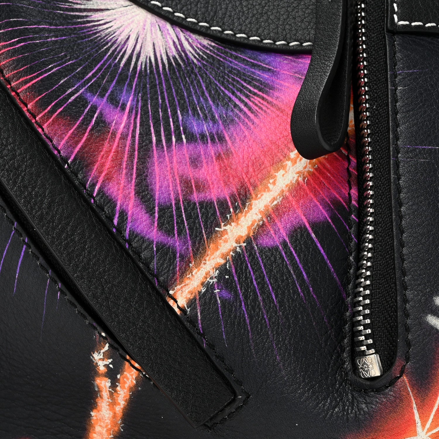 Loewe Calfskin Small Lunar New Year 2018 Hammock Shoulder Bag Black Multicolor 8 of 13