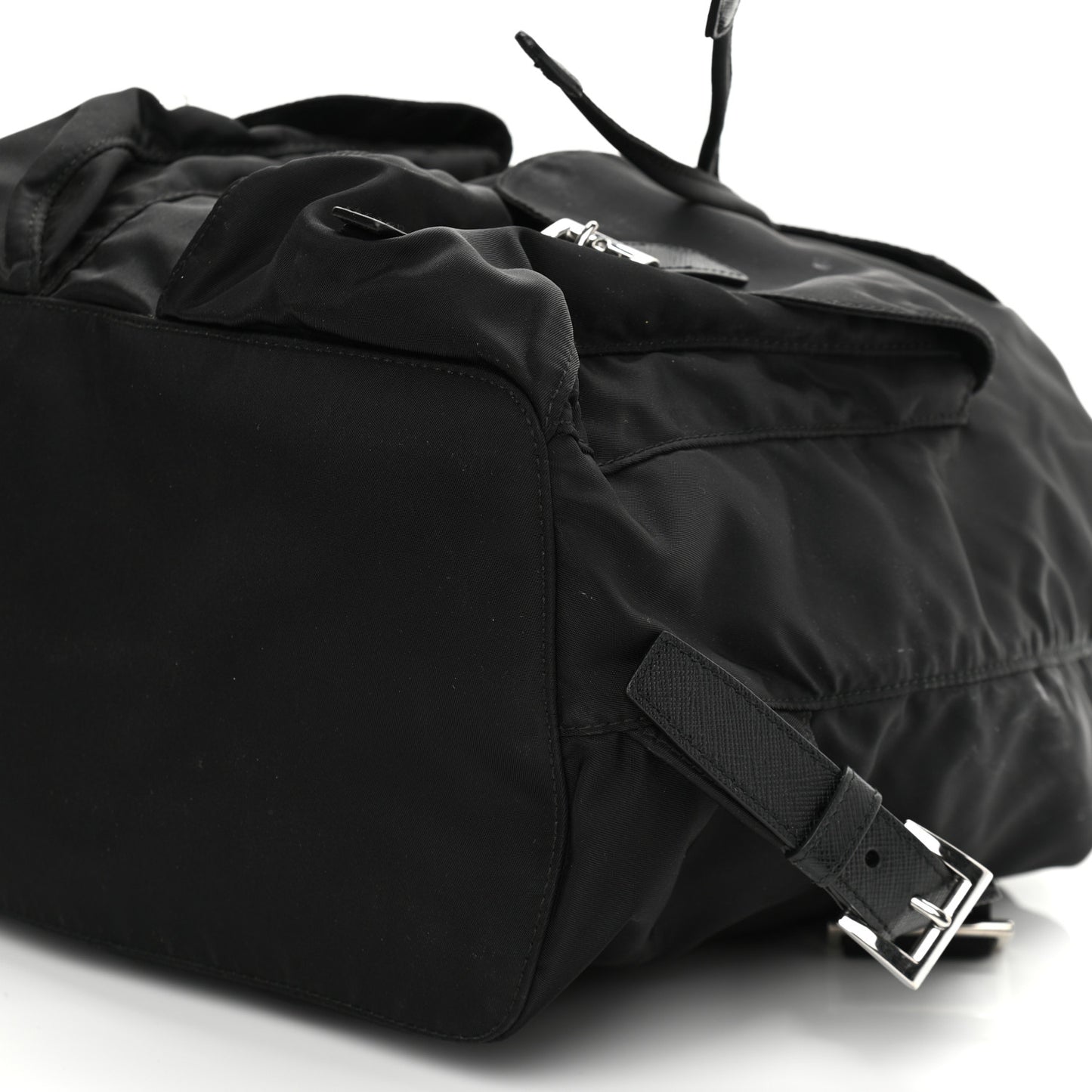 Tessuto Nylon Saffiano Medium Backpack Black