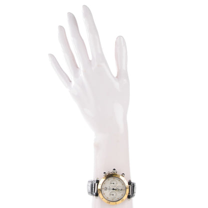 Cartier Stainless Steel 18K Yellow Gold Alligator 38mm Pasha C Chronograph Automatic Watch 2 of 9