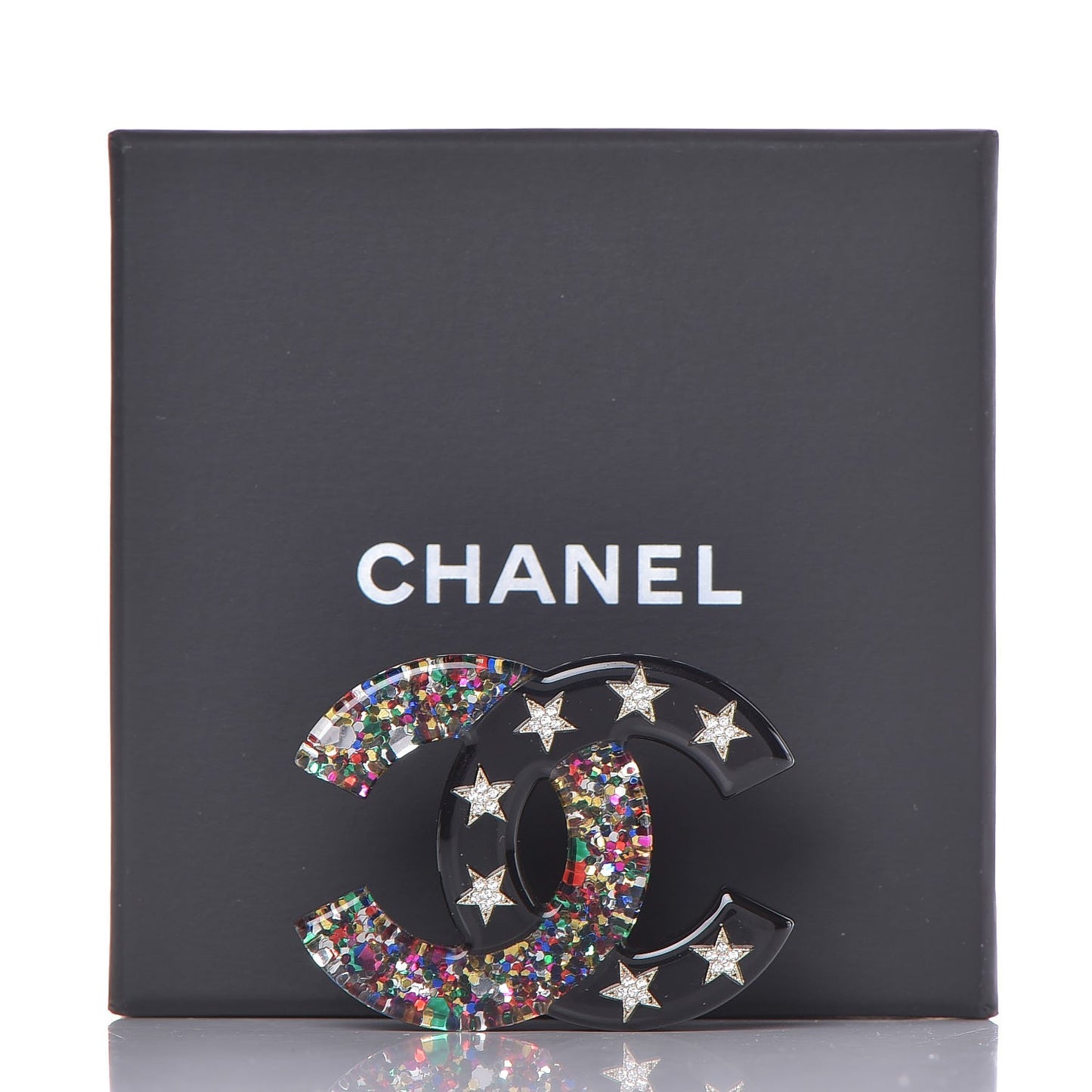 Resin Glitter Crystal CC Star Brooch Multicolor