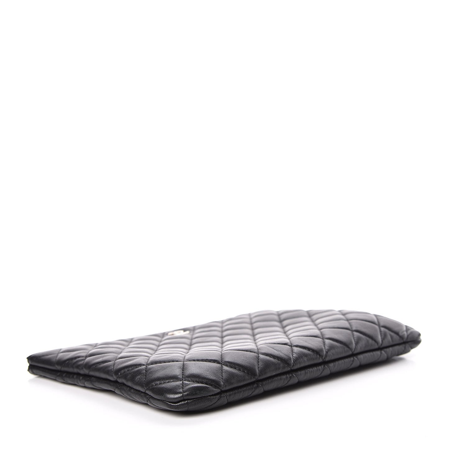 Lambskin Quilted Medium Cosmetic Case Black