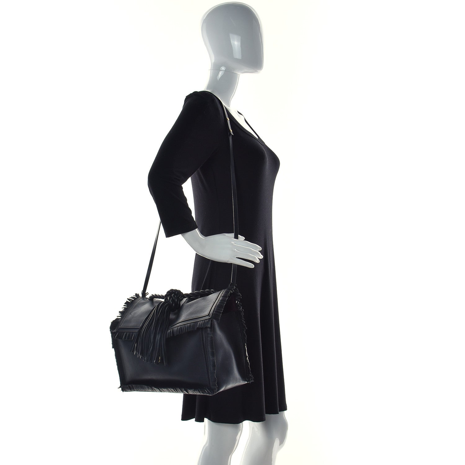 Valentino Garavani Calfskin The Rope Crossbody Bag Black 2 of 42