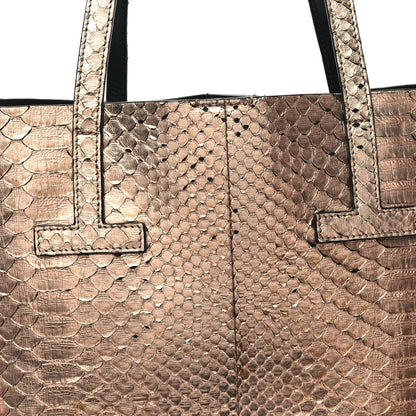 Tom Ford Metallic Snakeskin Small T Tote Gold 7 of 11