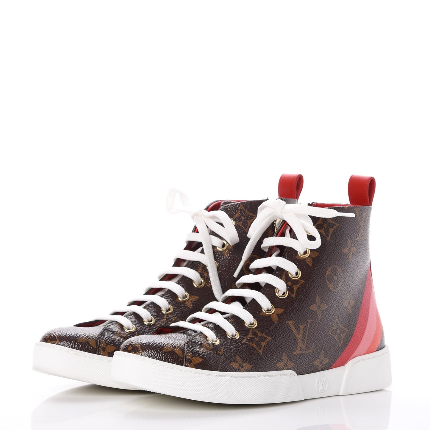 Calfskin Patent Monogram Stellar Sneaker Boots 35.5 Rouge