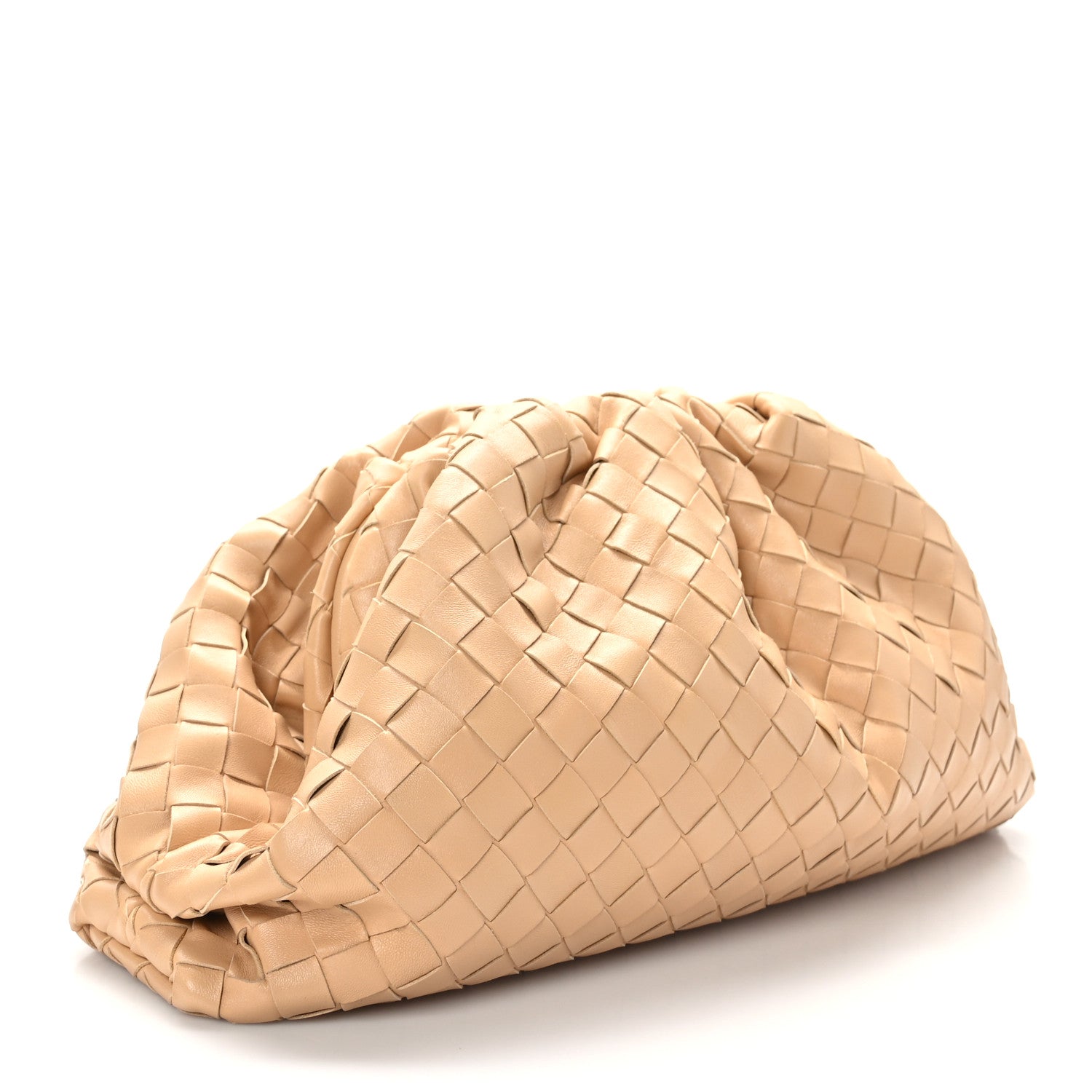 Bottega Veneta Nappa Maxi Intrecciato The Pouch Oversized Clutch Almond 3 of 9