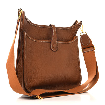 Hermes Taurillon Clemence Evelyne III PM Gold 2 of 10